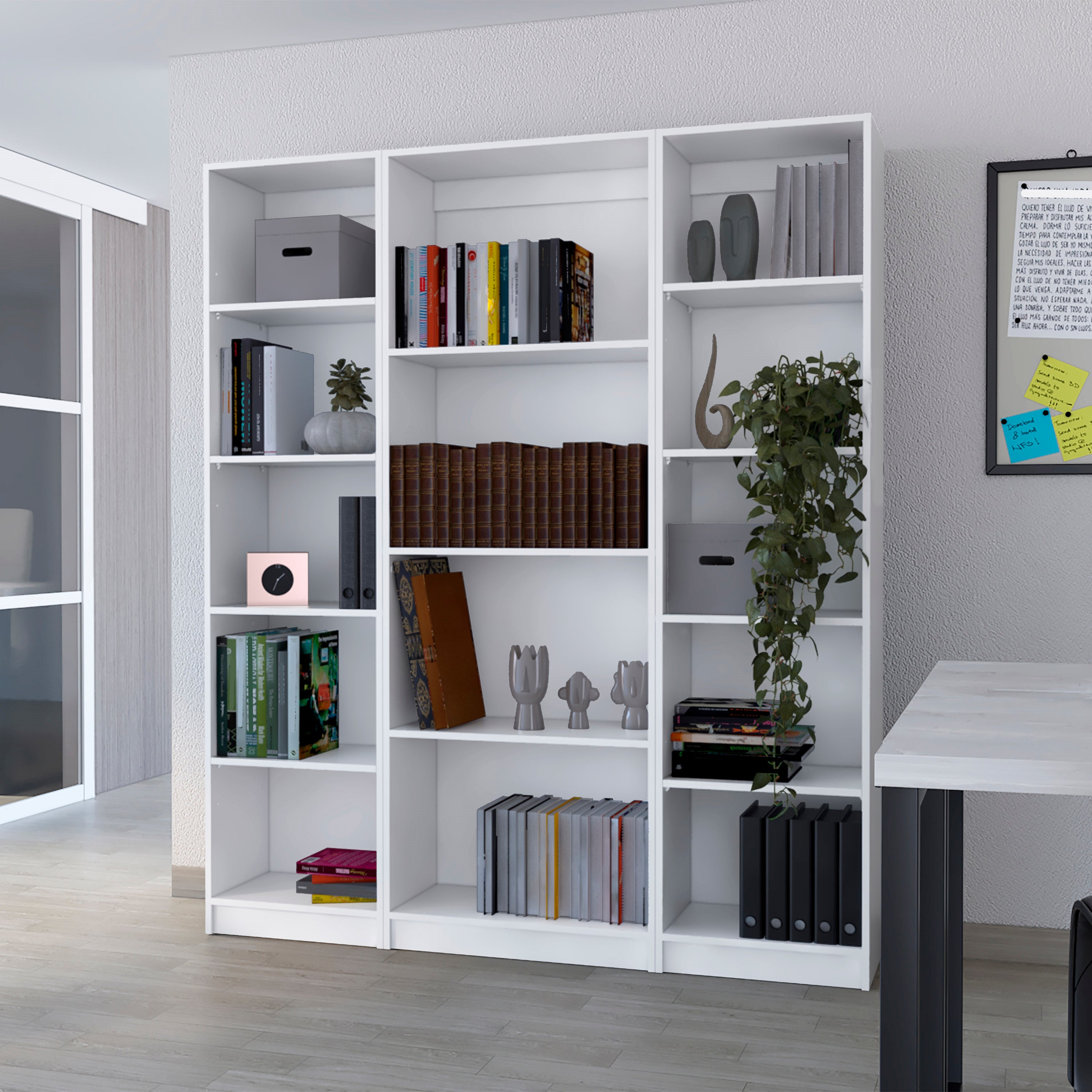 Combo Home, Estante Colección 19, Blanco, con tres estantes (vista 2)
